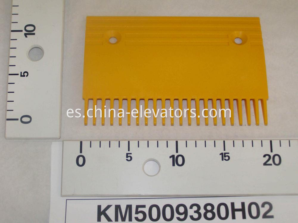 Placa de peine de plástico amarillo para kone escaleras escaleras KM5009380H02, centro Yellow Plastic Comb Plate for KONE Escalators KM5009380H02, Center